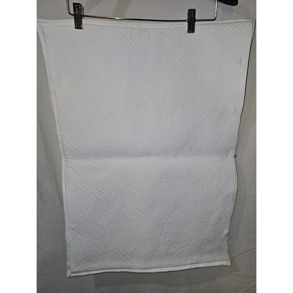Lauren Ralph Lauren White Quilted Atandard Pillow Sham Set Button Closure